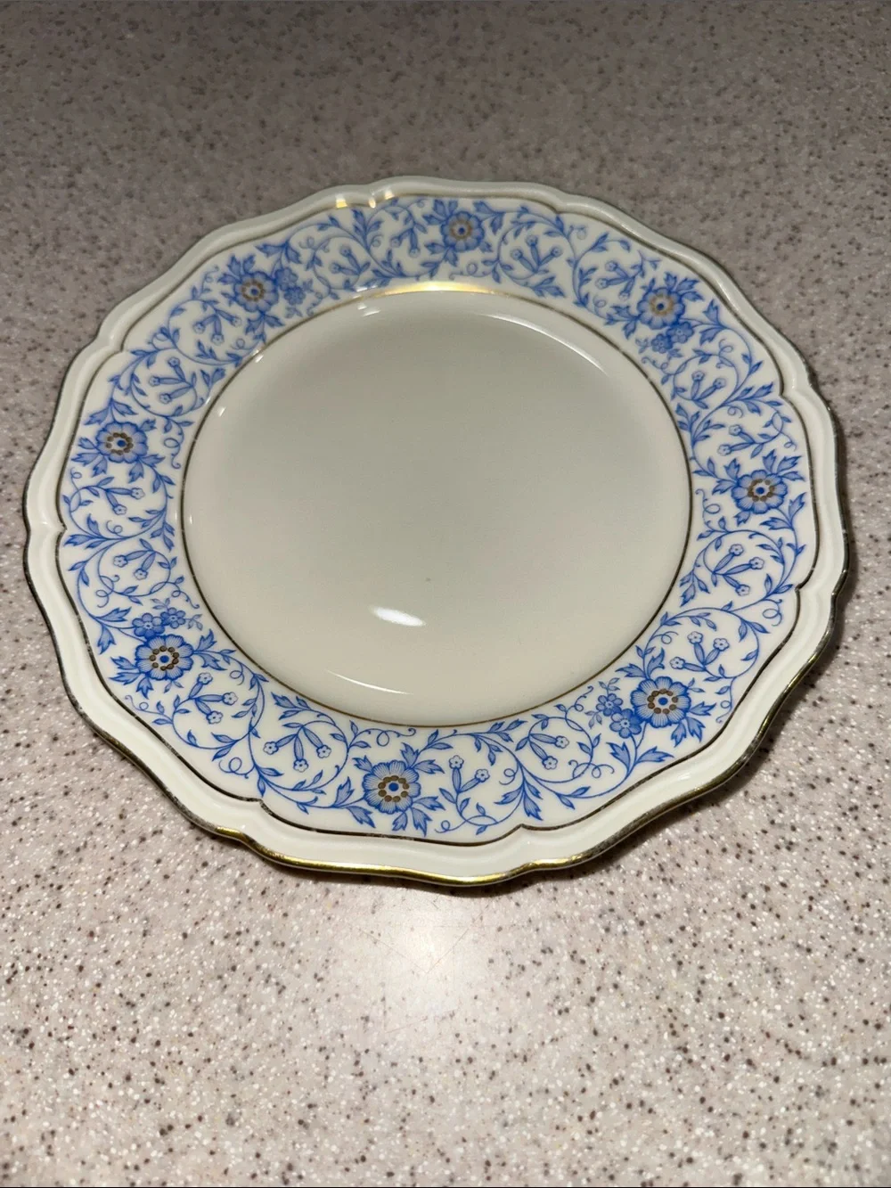 Johann Haviland Blue Floral Gold-Trim Dessert Salad Plate